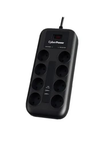 CyberPower P0820SUF0-DE Regleta 8 Tomas Schuko 2 USB 1.8m Negra