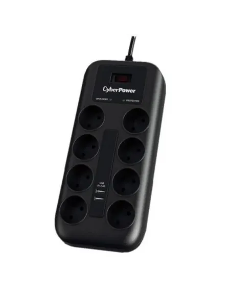 CyberPower P0820SUF0-DE Regleta 8 Tomas Schuko 2 USB 1.8m Negra