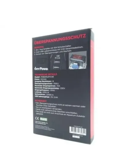 CyberPower P0820SUF0-DE regleta 8 Schuko 1050J USB
