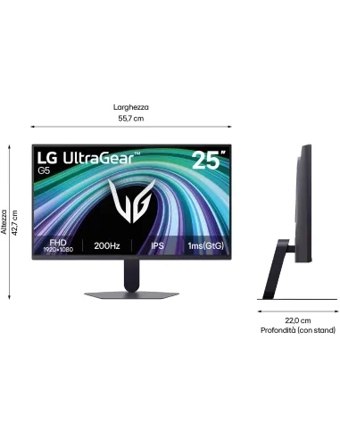 LG 25G523B-B UltraGear: monitor Gaming IPS 200 Hz Full HD