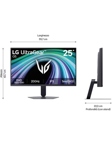 LG 25G523B-B UltraGear: monitor Gaming IPS 200 Hz Full HD