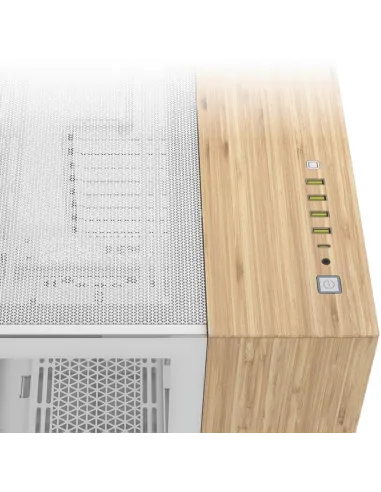 Torre Corsair 6500X Blanco Bambú caja ATX panorámica PC RGB