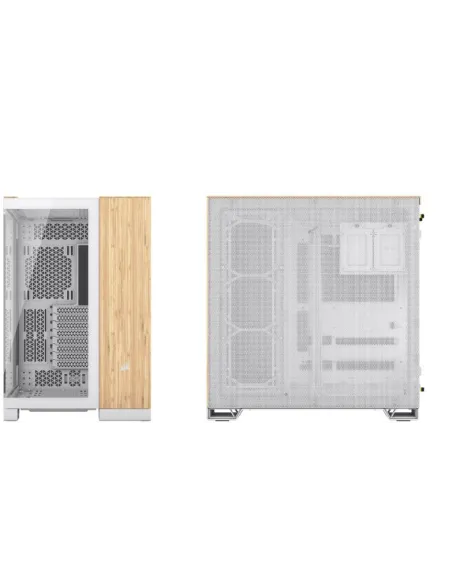 Torre Corsair 6500X Blanco Bambú caja ATX panorámica PC RGB