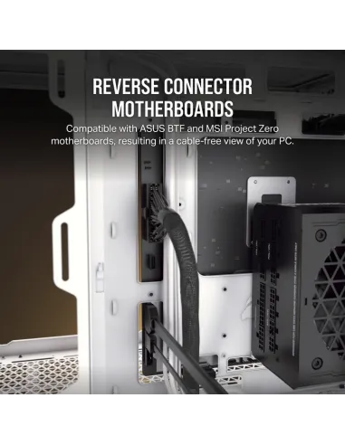 Torre Corsair 6500X Blanco Bambú caja ATX panorámica PC RGB
