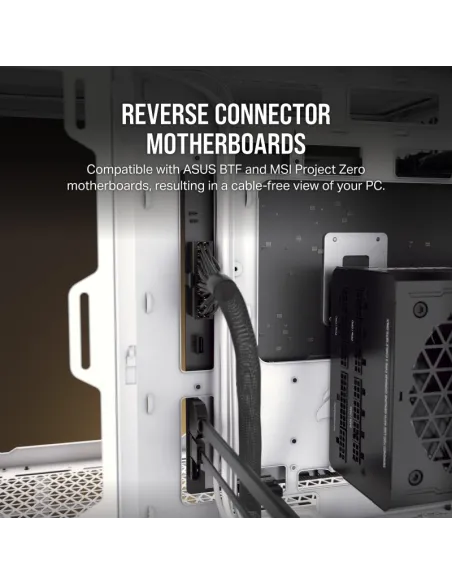 Torre Corsair 6500X Blanco Bambú caja ATX panorámica PC RGB