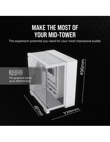 Torre Corsair 6500X Blanco Bambú caja ATX panorámica PC RGB
