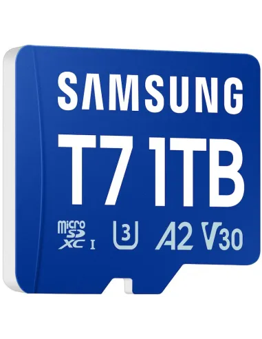 Samsung T7 1 TB Azul : MicroSD UHS-I U3/V30 A2 para dron 4K