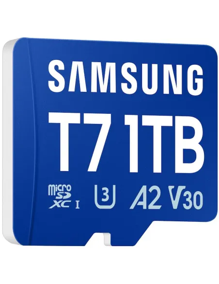 Samsung T7 1 TB Azul : MicroSD UHS-I U3/V30 A2 para dron 4K