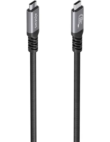 AISENS A107-0990 Cable USB 3.2 GEN2 Aluminio 10GBPS 8K@30HZ 5A 100W E-MARK, Tipo USB-C/M-USB-C/M, Negro 5M