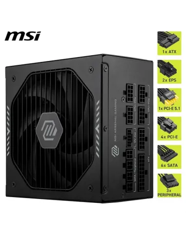 Fuente de Alimentación MSI MAG A1000PLS 1000W ATX 3.1 PCIE5