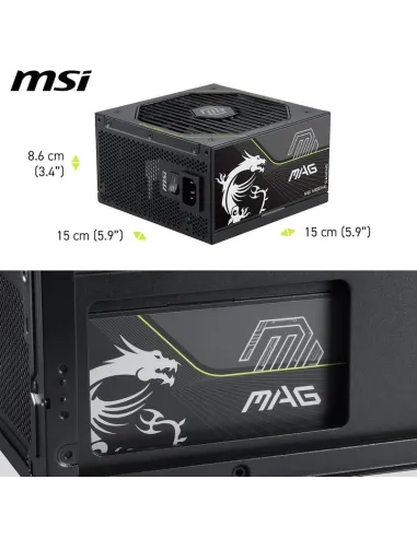 Fuente de Alimentación MSI MAG A1000PLS 1000W ATX 3.1 PCIE5
