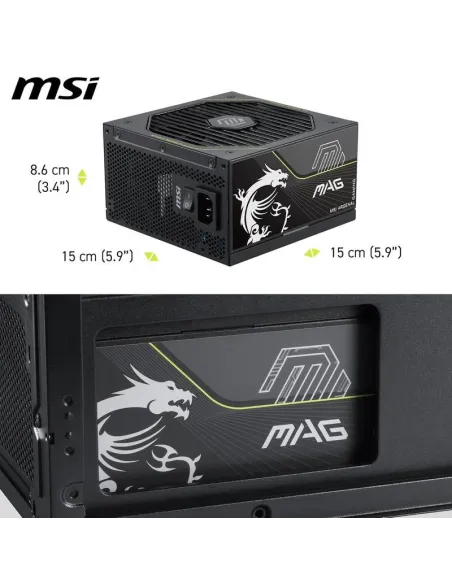Fuente de Alimentación MSI MAG A1000PLS 1000W ATX 3.1 PCIE5
