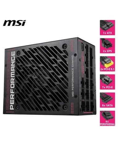 MSI MPG Ai1600TS PCIE5 fuente de 1600W Titanium ATX 3.1