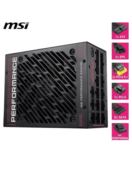 MSI MPG Ai1600TS PCIE5 fuente de 1600W Titanium ATX 3.1