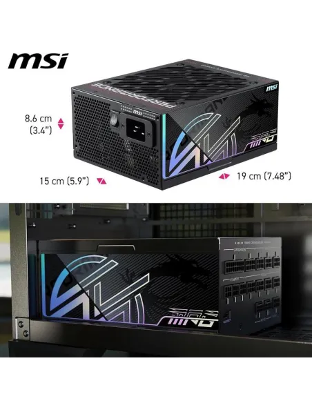 MSI MPG Ai1600TS PCIE5 fuente de 1600W Titanium ATX 3.1