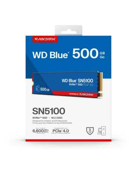 WD Blue SN5100 500GB: disco duro SSD NVMe Gen4 encriptado