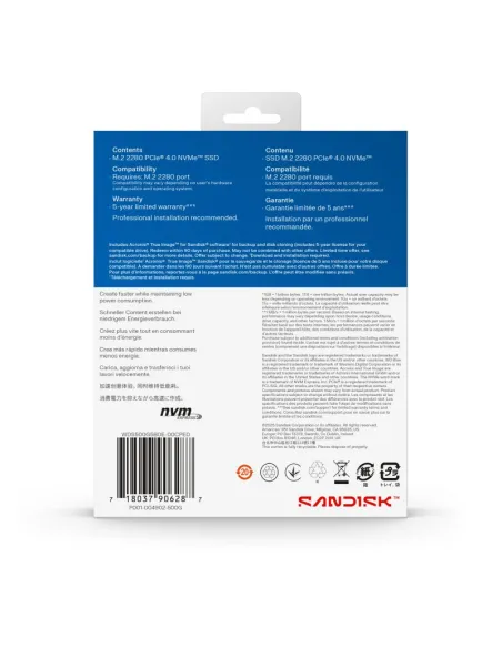 WD Blue SN5100 500GB: disco duro SSD NVMe Gen4 encriptado
