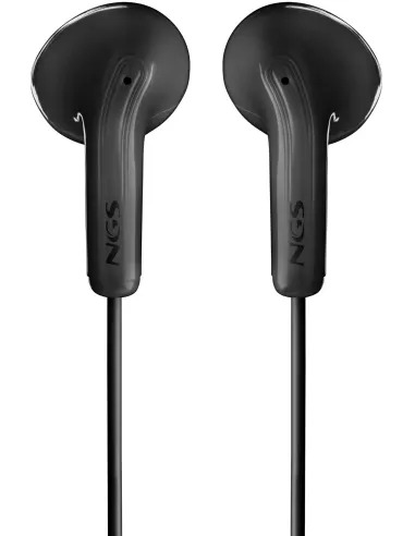 NGS Cross Glide Black Auriculares de botón con Micrófono y Control de Volumen