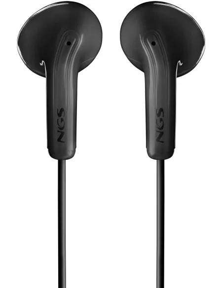 NGS Cross Glide Black Auriculares de botón con Micrófono y Control de Volumen