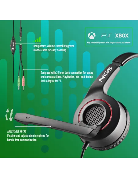 NGS AURICULAR CON MICROFONO AJUST JACK MSX10PRO