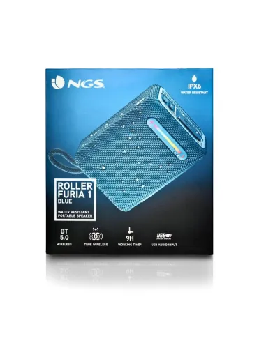 NGS Roller Furia 1 Altavoz Inalámbrico RGB Azul