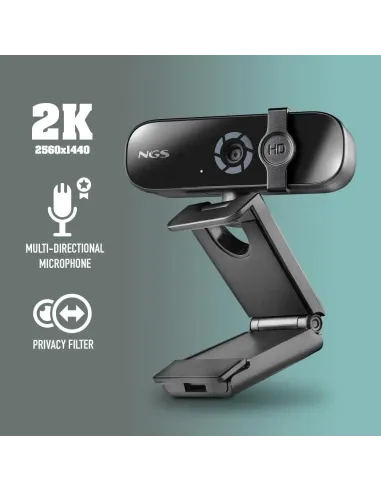 NGS XPRESSCAM 2000 Cámara Web PARA PC FULL HD 2K Negro