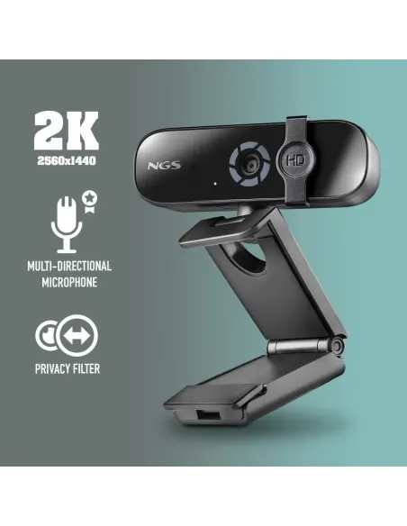 NGS XPRESSCAM 2000 Cámara Web PARA PC FULL HD 2K Negro