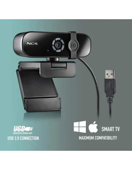 NGS XPRESSCAM 2000 Cámara Web PARA PC FULL HD 2K Negro