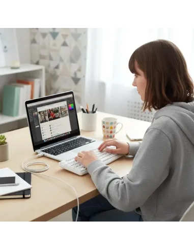 NGS Heritage: teclado USB blanco con 12 teclas multimedia