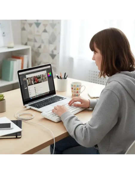 NGS Heritage: teclado USB blanco con 12 teclas multimedia