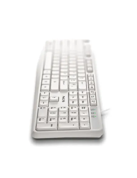 NGS Heritage: teclado USB blanco con 12 teclas multimedia