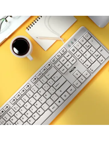NGS Heritage: teclado USB blanco con 12 teclas multimedia