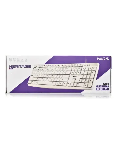 NGS Heritage: teclado USB blanco con 12 teclas multimedia