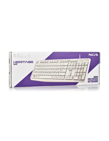 NGS Heritage: teclado USB blanco con 12 teclas multimedia
