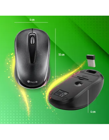 NGS Easy Gamma Ratón Óptico Inalámbrico 1200 DPI