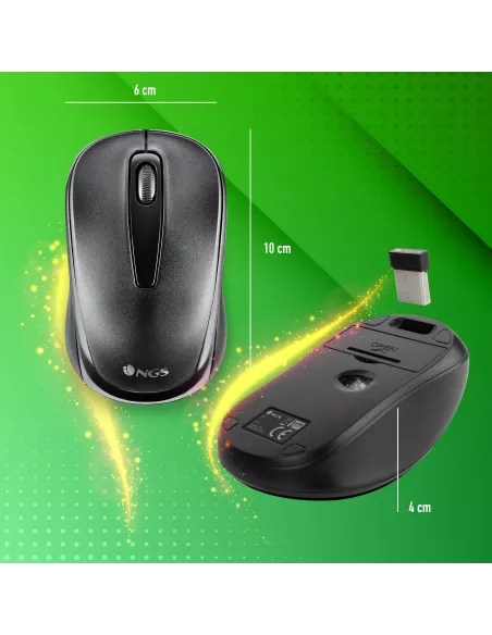 NGS Easy Gamma Ratón Óptico Inalámbrico 1200 DPI