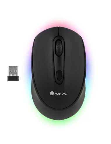NGS SMOG-RB Ratón Wireless Ambidiestro RGB Multidispositivo 2400 DPI Negro