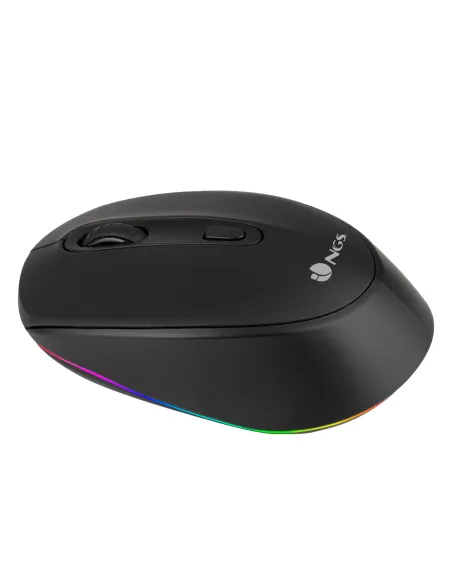 NGS SMOG-RB Ratón Wireless Ambidiestro RGB Multidispositivo 2400 DPI Negro