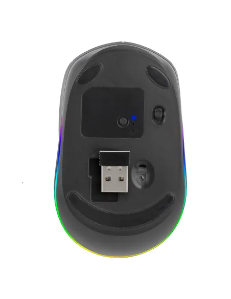 NGS SMOG-RB Ratón Wireless Ambidiestro RGB Multidispositivo 2400 DPI Negro