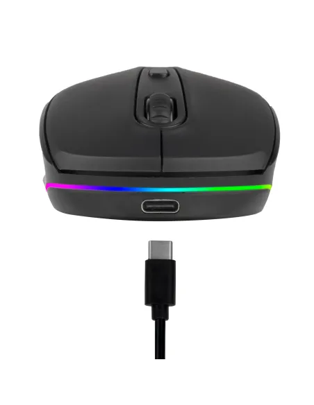 NGS SMOG-RB Ratón Wireless Ambidiestro RGB Multidispositivo 2400 DPI Negro