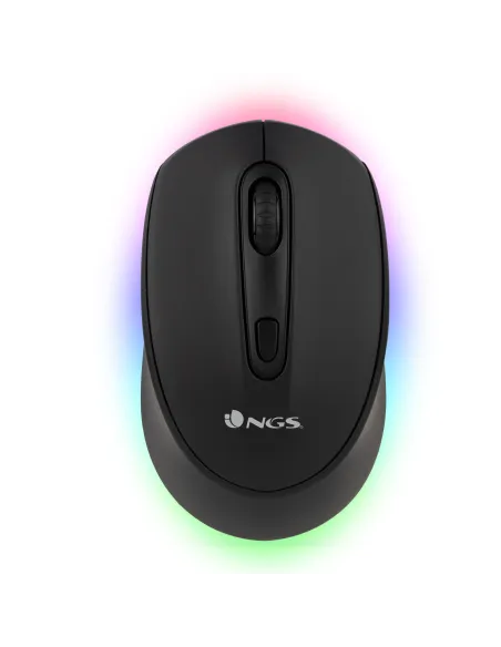 NGS SMOG-RB Ratón Wireless Ambidiestro RGB Multidispositivo 2400 DPI Negro