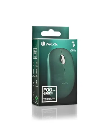 Ratón Inalámbrico Ambidiestro NGS FOG PRO Verde con 1000 DPI