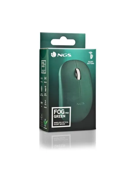 Ratón Inalámbrico Ambidiestro NGS FOG PRO Verde con 1000 DPI
