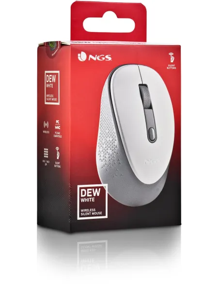 NGS DEWWHITE Ratón Inalámbrico 800/1600DPI Blanco