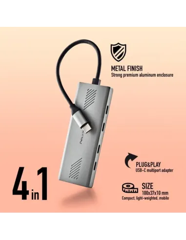 HUB multipuerto USB-C 3.2 Gen 1 4 en 1 NGS Wonder4-C