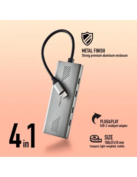HUB multipuerto USB-C 3.2 Gen 1 4 en 1 NGS Wonder4-C