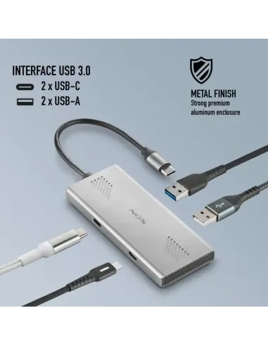 HUB NGS WONDER DUO-C con 4 puertos USB 3.2 Gen 1 y compacto