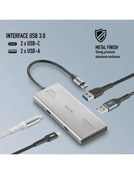 HUB NGS WONDER DUO-C con 4 puertos USB 3.2 Gen 1 y compacto