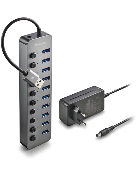 HUB NGS IHUB 10 con 10 puertos USB 3.2 Gen 1 Plug and Play