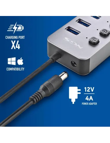 HUB NGS IHUB 10 con 10 puertos USB 3.2 Gen 1 Plug and Play